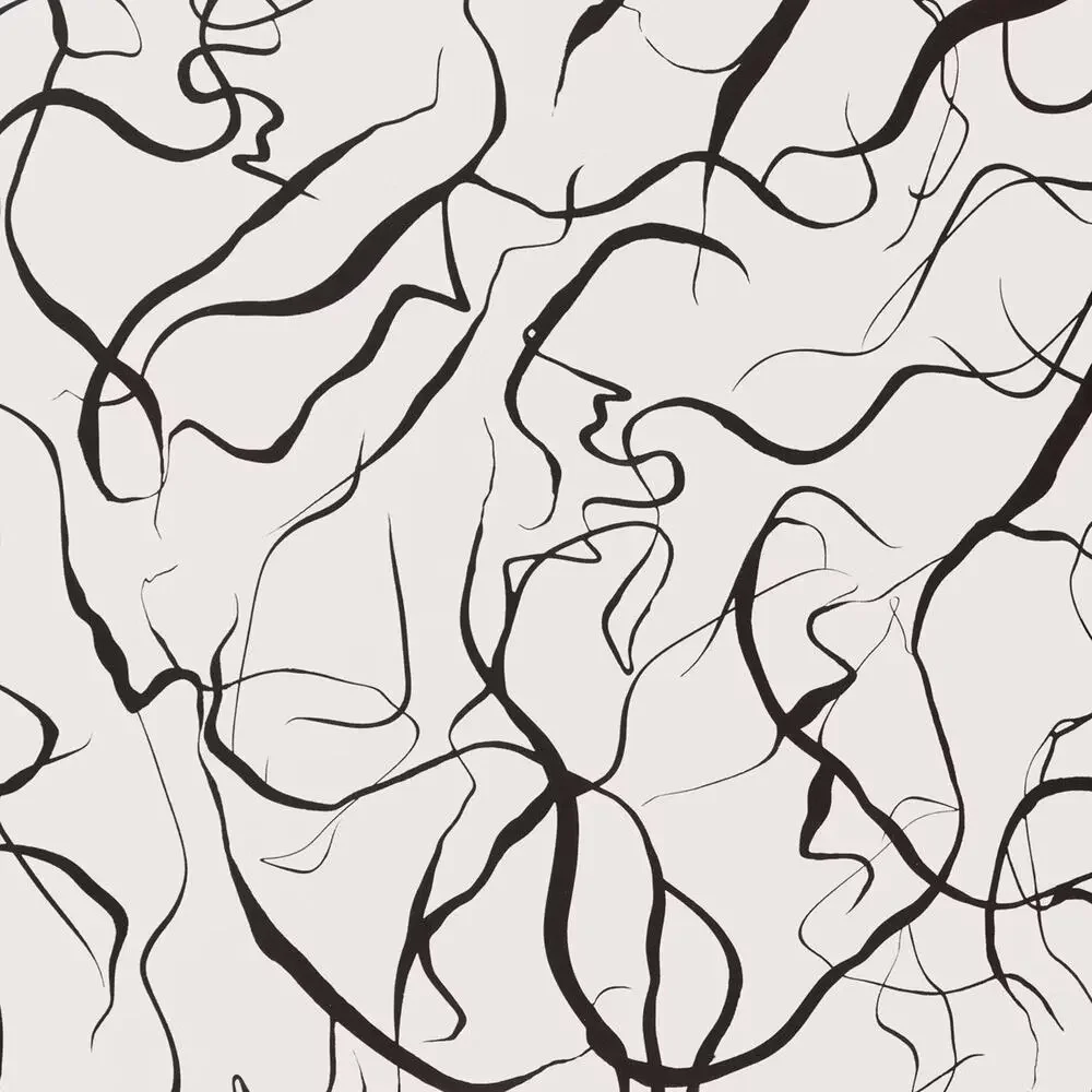 Threshold Gestural Lines Dark Brown Peel and Stick Wallpaper